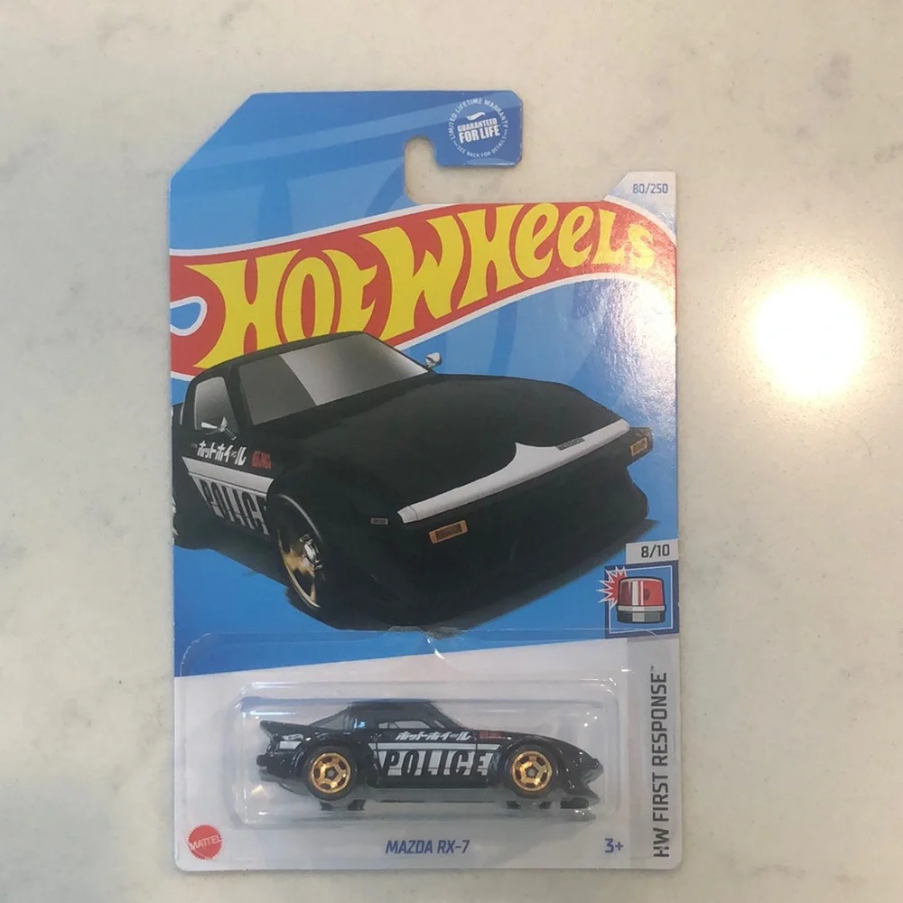 Black Mazda RX-7 Police Car